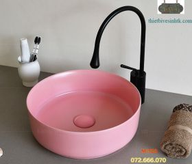 Chậu sứ màu hồng Pastel SU520