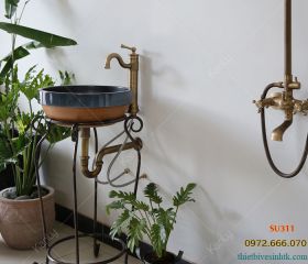 Lavabo bằng sứ mỹ thuật SU311